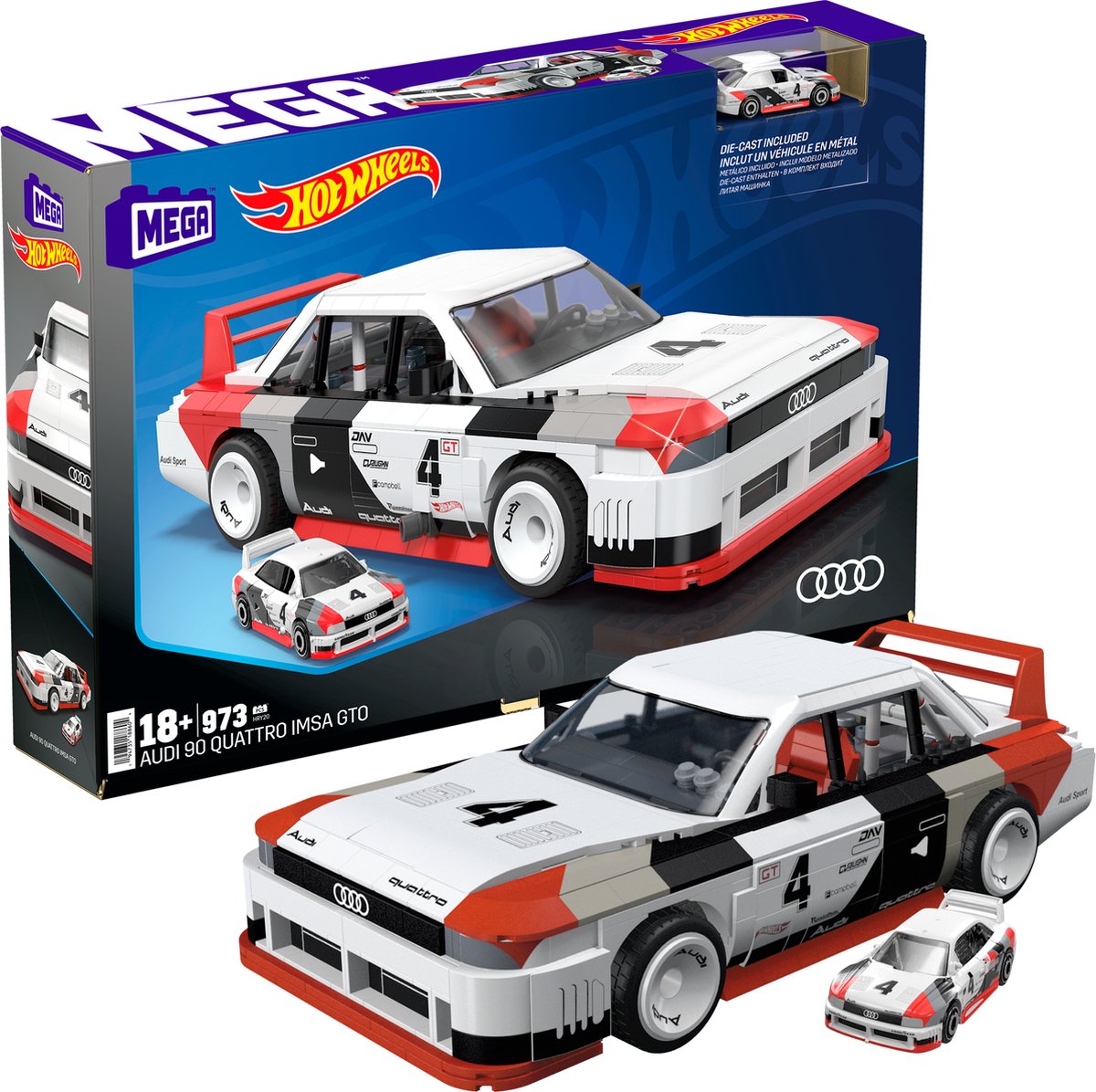 Mega-Vitrine Hot Wheels Audi 90 quattro imsa gto – 973 Teile