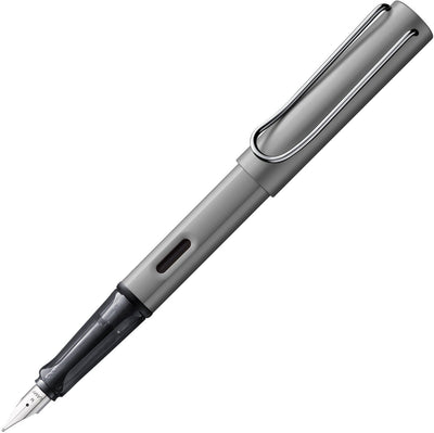Lamy al-star Graphit Füllfederhalter – Füllfederhalter mit ergonomischem Griff, polierte Stahlfeder in Schreibstärke B – leichtes Aluminiumgehäuse – inklusive Tintenpatrone T 10 blau – für Rechtshänder
