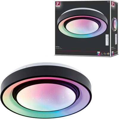 Paulmann LED Deckenleuchte Rainbow mit Regenbogeneffekt RGBW+ 750lm 230V 22W dimmbar Schwarz, Weiß