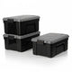 Iris Store It All Aufbewahrungsbox – 40 l – robust – stapelbar – Kunststoff – Schwarzgrau – 3er-Set