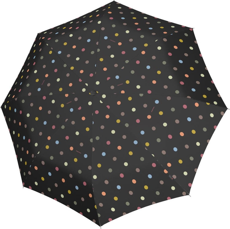 Reisenth Regenschirmtaschen-Klassiker-Klappschirm – ø 99 cm – Punkte schwarz