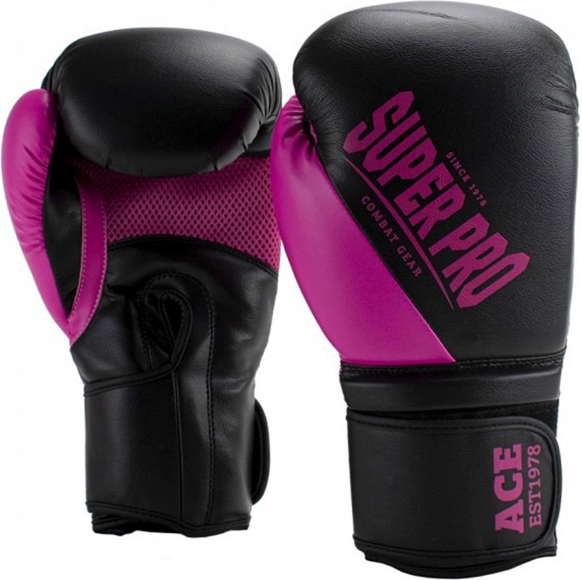 Super Pro Combat Gear Ace (Kick)Boxhandschuhe schwarz rosa 10oz