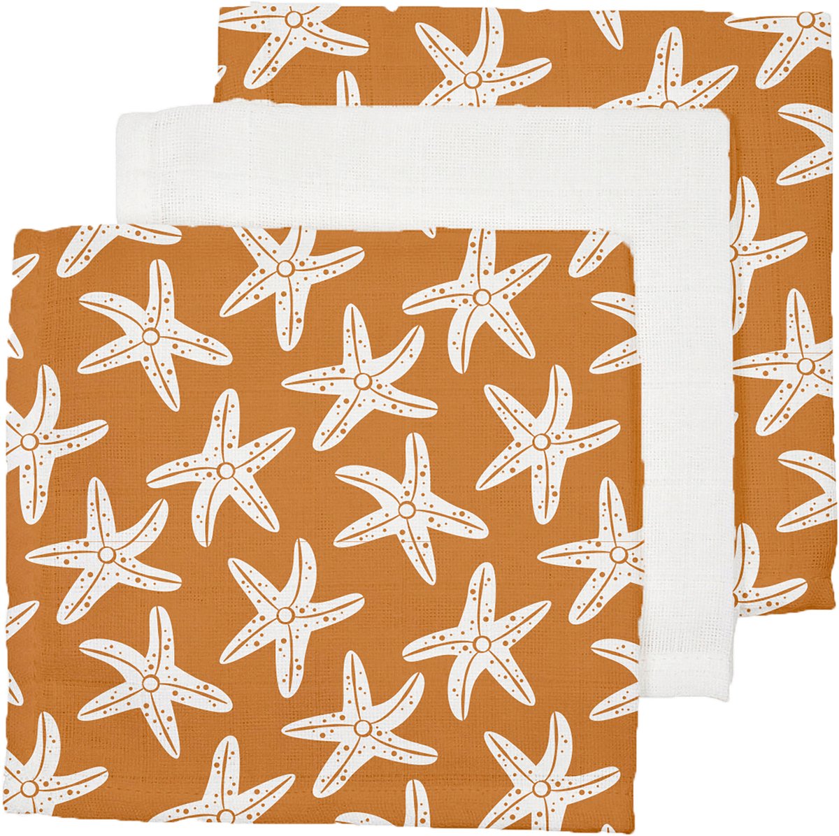Seastar | Orange hydrophile Tücher 25 x 25 cm - 3 Teile