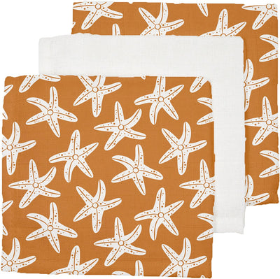 Seastar | Orange hydrophile Tücher 25 x 25 cm - 3 Teile