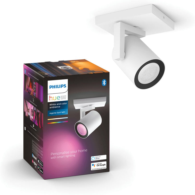 Philips Hue Argenta Aufbaustrahler – weißes und farbiges Licht – 1-Spot – weiß