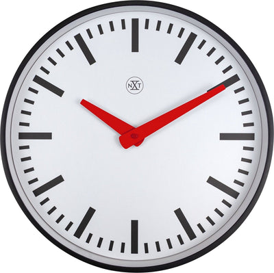 Nexttime nxt Newcastle – Bahnhofsuhr – 25 cm – Metall – Weiß – Stille Uhr
