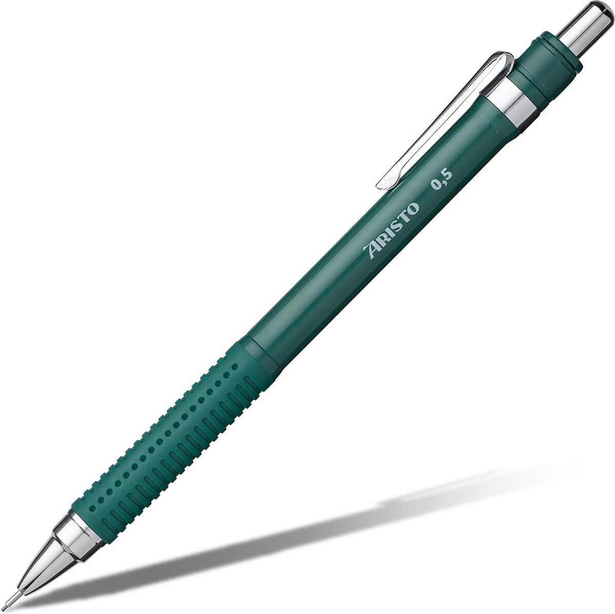 Aristo Druckbleistift – Studio Art Series – Feder 0,5 mm – Härte HB – mit Radiergummi – Mystic Green – AR-85719