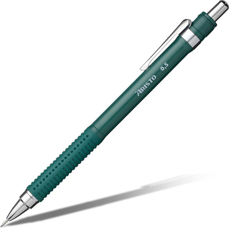 Aristo Druckbleistift – Studio Art Series – Feder 0,5 mm – Härte HB – mit Radiergummi – Mystic Green – AR-85719