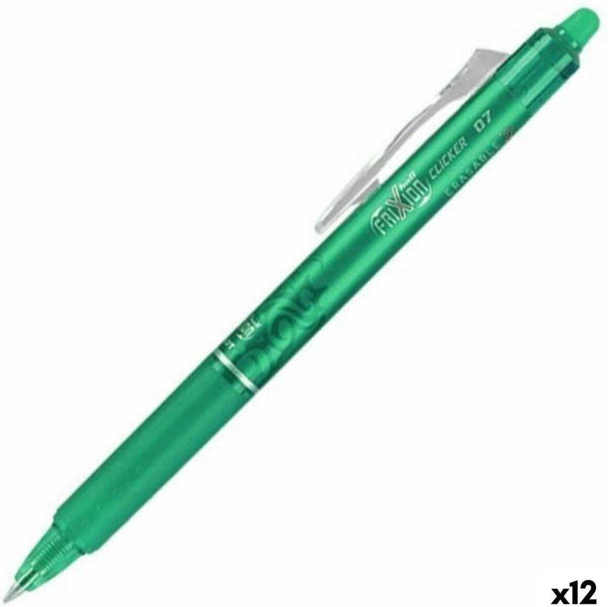 Pilot Frixion Kugelschreiber 0,7 mm Clicker – Schachtel mit 12 Stück – grün