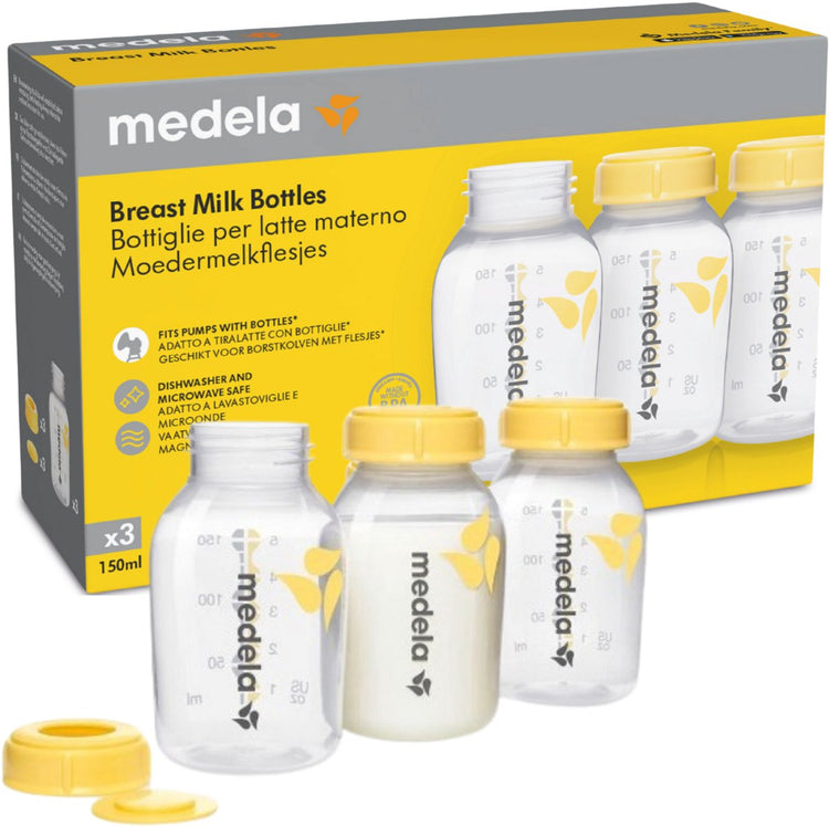 Medela-Serie – Babyflasche – 150 ml – 3 Stück – sichere Aufbewahrung