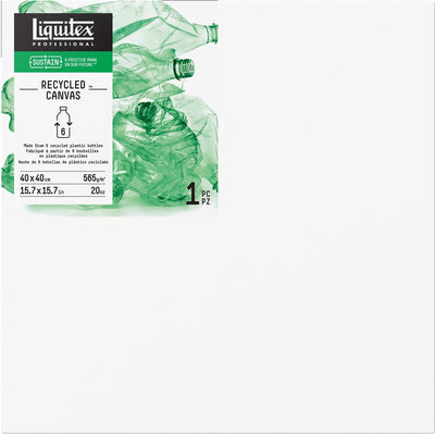 Liquitex 418040040 Leinwand aus recyceltem Kunststoff 40×40 cm – tiefer Rand | dreifach grundiert | 100 % recycelter Kunststoff | FSC-Holzrahmen | für Acryl-Ölfarbe | nachhaltige Kunstleinwand | 565g m²