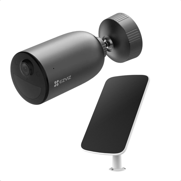 Ezviz EB3 2K Kit – WLAN-Überwachungskamera mit Solarpanel – Schwenk-/Neigekamera – 2K-Auflösung – KI-Erkennung – IP65 – Schwarz