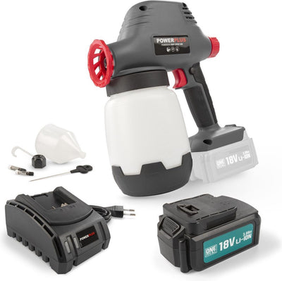 Powerplus powebpss3 Lackierpistole – 18 V – 1000 ml – inkl. Batterie 18V 3,0Ah und Ladegerät