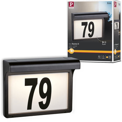 Paulmann Solar LED Hausnummernbeleuchtung Dayton II IP44 3000K 2LM schwarz