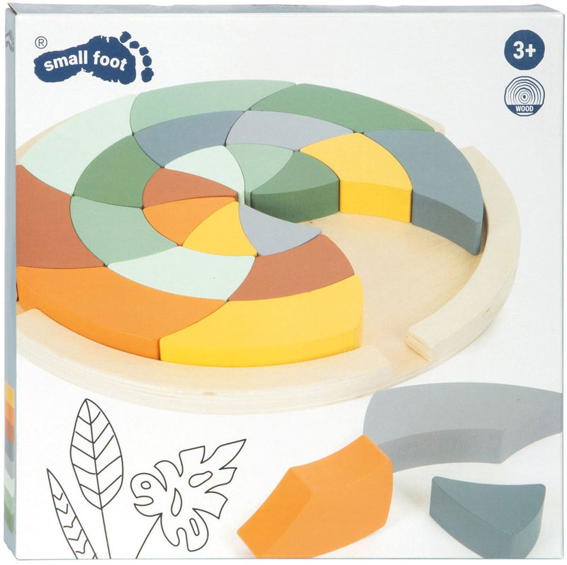 Kleines Fuß -Holzform -Puzzle rund, 24..
