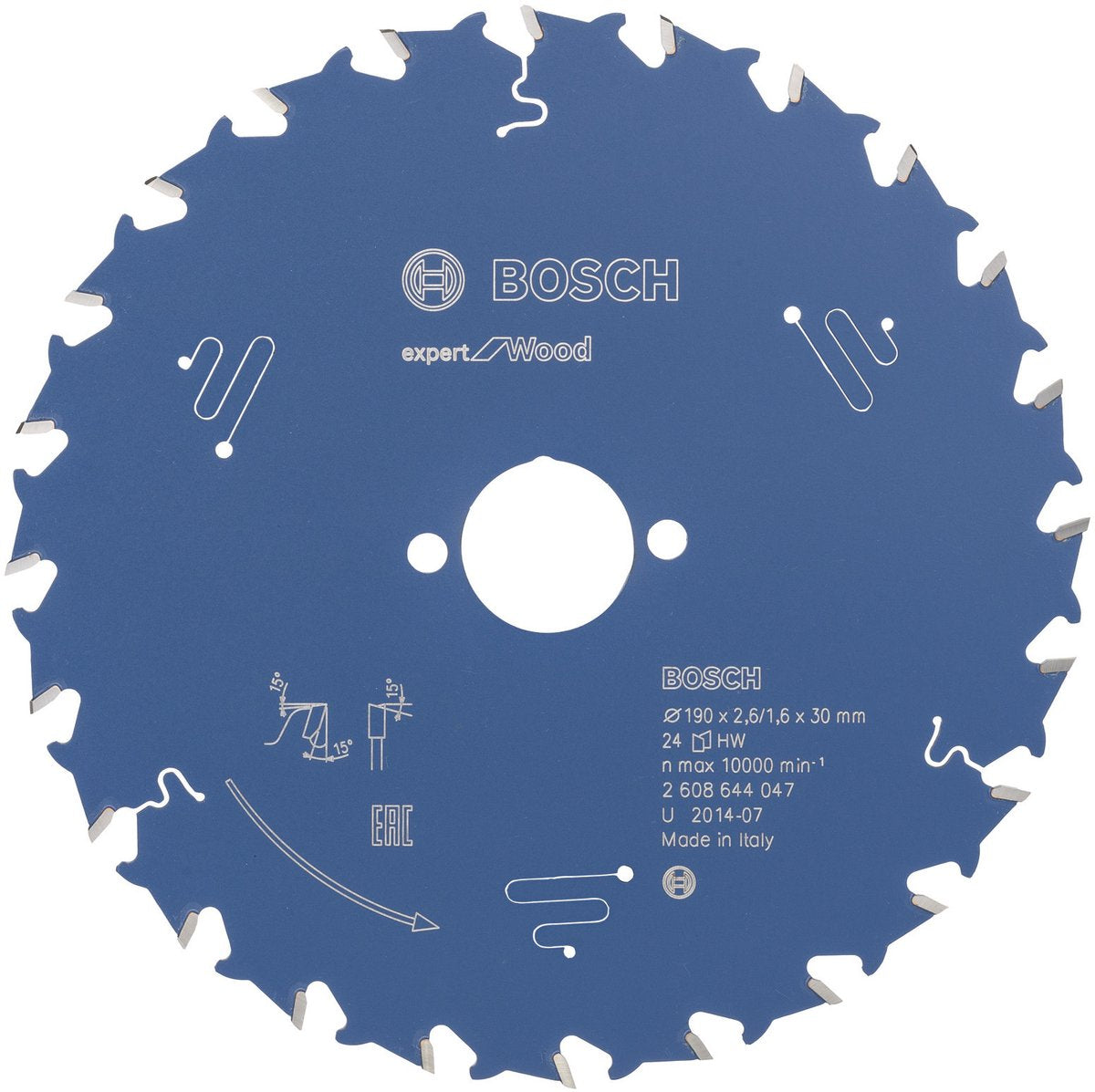 Bosch 2608644047 Kreissägeblatt Expert für Holz 190x30 - 24 Zähne