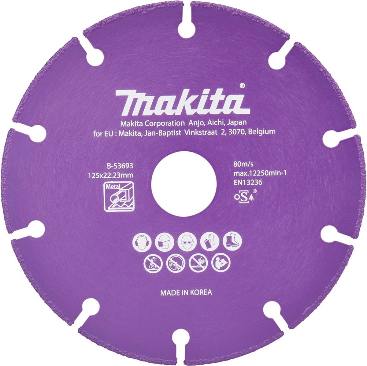 Makita Zubehör Trennscheibe Stahl 125 x 22,23 x 1,3 mm – B-53693 B-53693