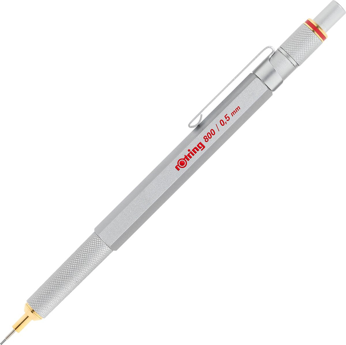 Rotring 800 Druckbleistift – 0,5 mm – silbernes Metallgehäuse