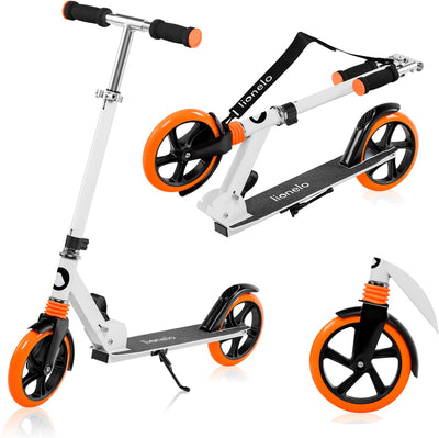Lionelo Luca Scooter – Klapproller bis 100 kg – ABEC-7-Lager – 200-mm-Räder – stoßfeste Dämpfung – 3 Höheneinstellungen – rutschfeste Plattform – Jugendliche Erwachsene