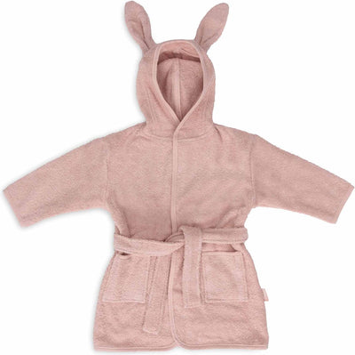 Jollein – Babybademantel Frottee 3-4 Jahre – Kinderbademantel mit Kapuze – Wildrosa
