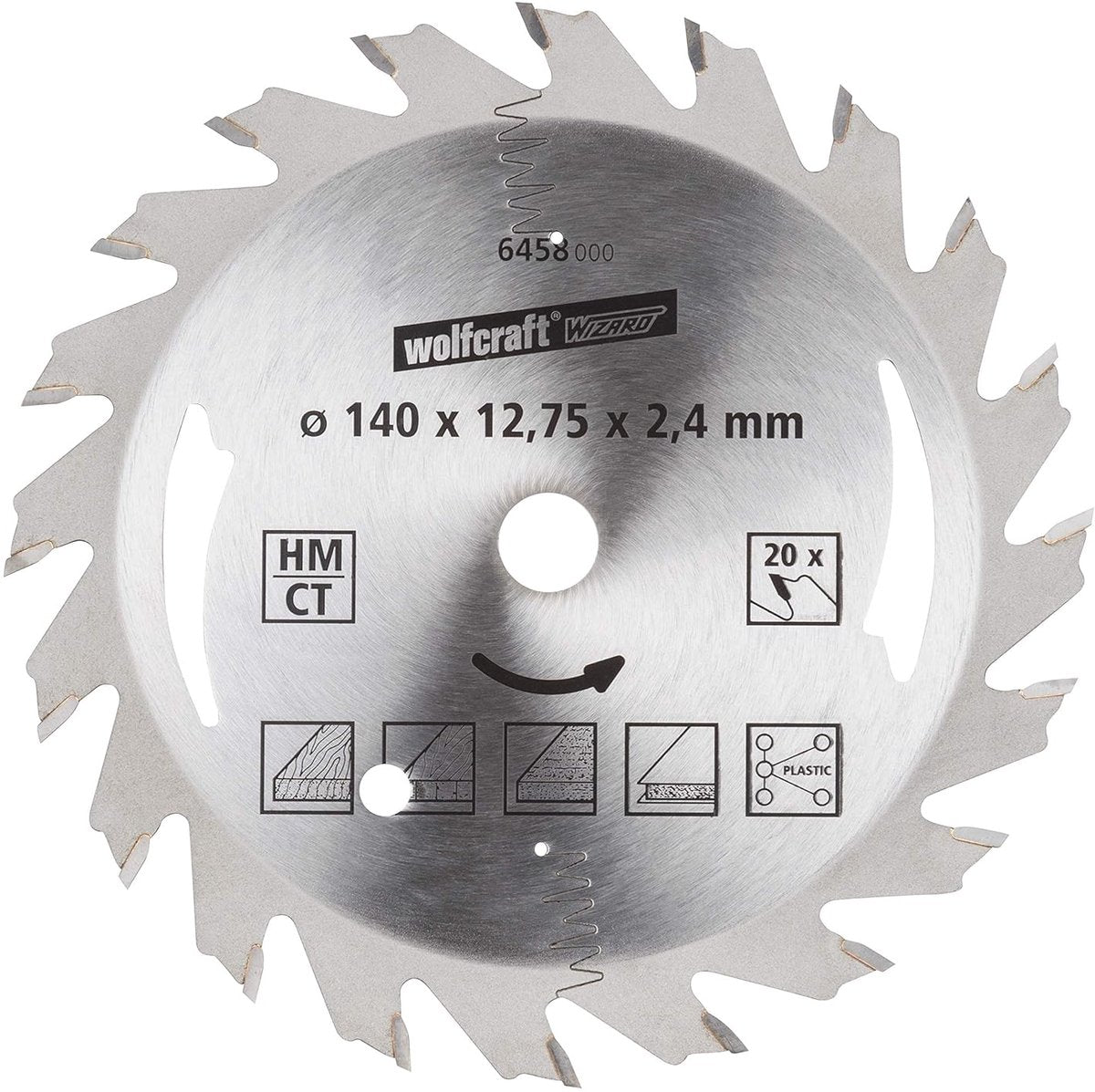 Wolfcraft - Kreissägeblatt 140x12,75mm - 20 Zähne - Sägeblatt für Kreissäge - Silberserie - 6458000