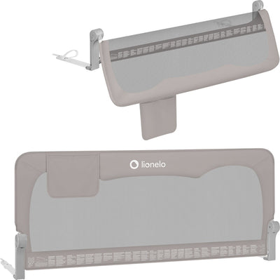 Lionelo Hanna – Bettgitter 150x66 cm – 180° klappbar – Aluminiumrahmen – sicherer Gurtstand – bis 27 kg – luftiges Netz – für Matratzen bis 45 cm – SGS-zertifiziert – reisefreundlich – einfache Montage
