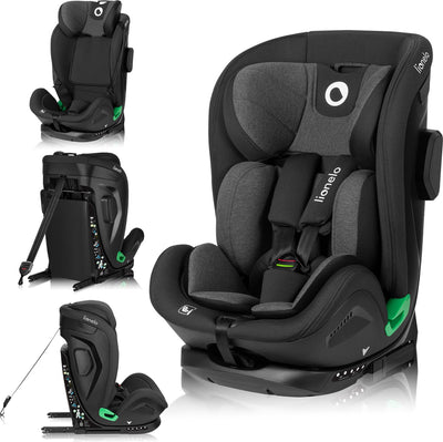 Lionelo Harper i-Size – Autositz – 9 bis 36 kg (1,5–12 Jahre Gruppe 1 2 3 76–150 cm) – mit Isofix – leistungsstarker Seitenschutz – innenliegende Gurte bis 125 cm (ca. 6 Jahre) – belüftete Sitzschale Autositz – universell passend für jedes Auto