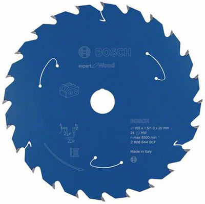 Bosch 2608644507 Kreissägeblatt Akku Expert – 165 x 20 x 24t – Holz – Hartmetall