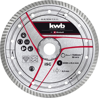 Einhell 49797750 Turbo-Diamant-Trennscheibe – 200 x 25,4 mm