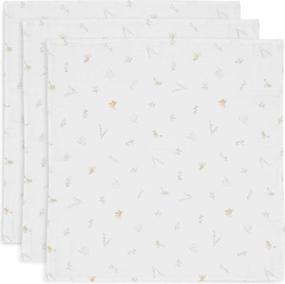 Jollein – hydrophiles Tuch klein 70 x 70 cm – Spucktücher – weiche Baumwolle – 3 Stück – schöne Vögel