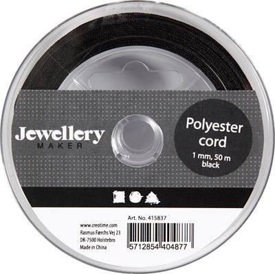Kreativfirma Polyester Cord Black, 50 m