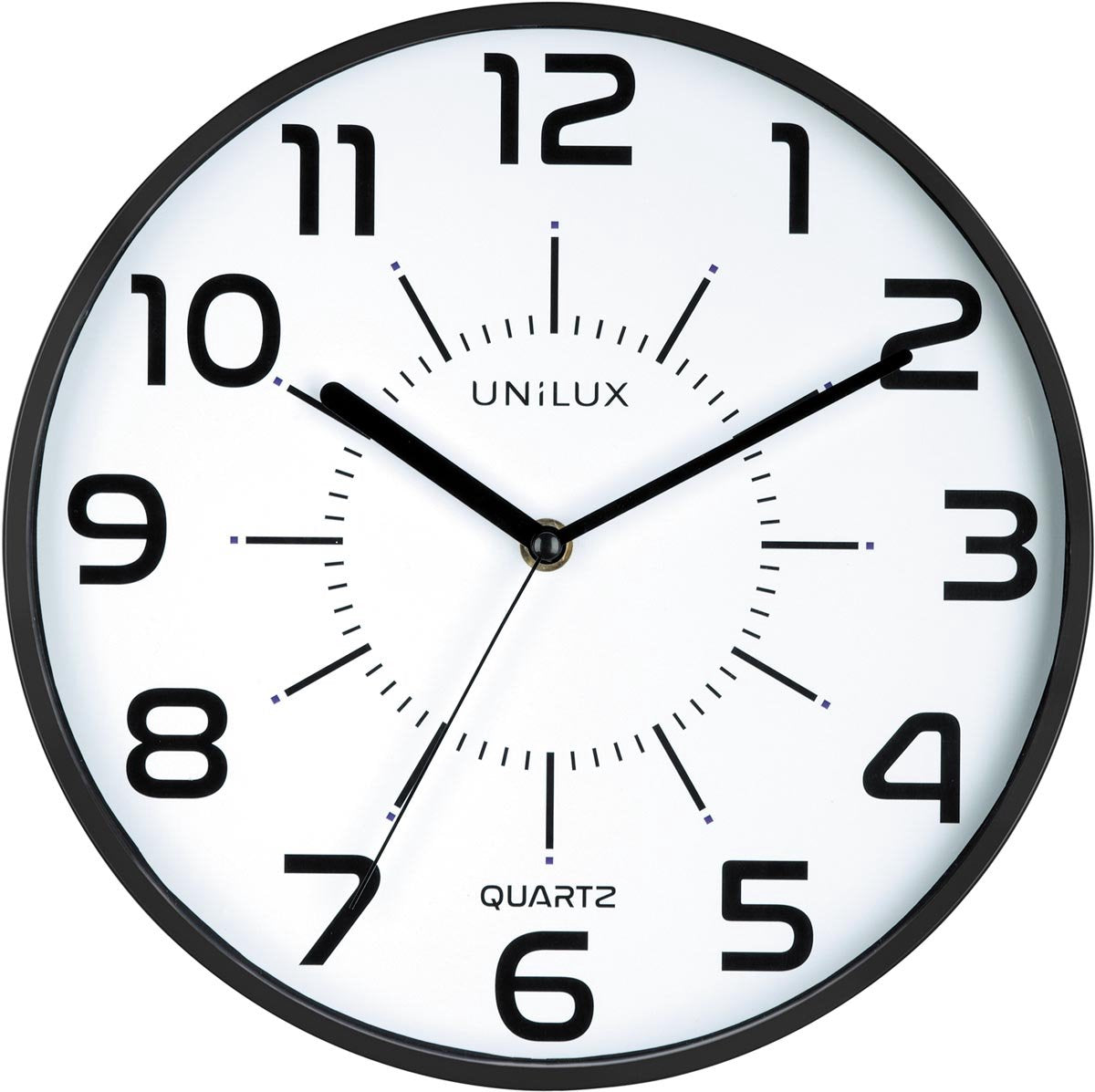 Unilux Pop-Uhr – Schwarz – ø 28 – rund – geräuschlos
