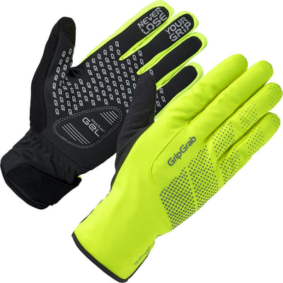 Gripgrab – Ride wasserdichte Winter-Fahrradhandschuhe, langfingerig, wasserdicht mit Polsterung – Unisex – gelbe Warnweste – Größe XXL