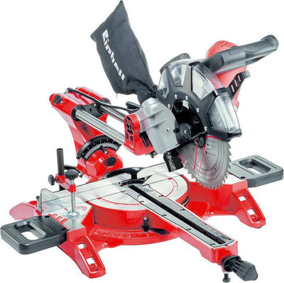 Einhell Elektro-Radial-Kapp- und Gehrungssäge TC-SM 2534 1 Dual – 2350 W – ø250 mm – integriertes Schiebesystem – Sägekopf nach links und rechts neigbar – inkl. Sägeblatt mit 48 Zähnen