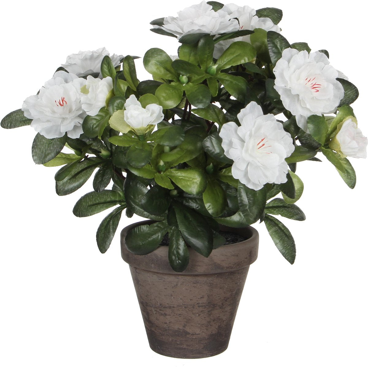 Künstliche Pflanze Azalea weiß im Topf
