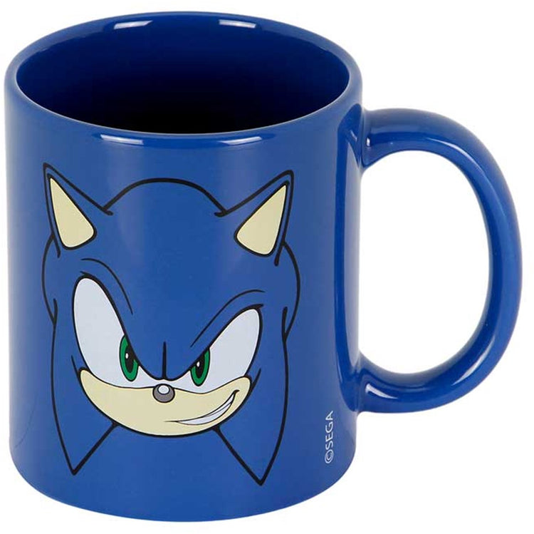 Karactermania – Sonic the Hedgehog – Sega Face – Tasse in Geschenkbox – Tassen – Kaffeebeutel – Blau