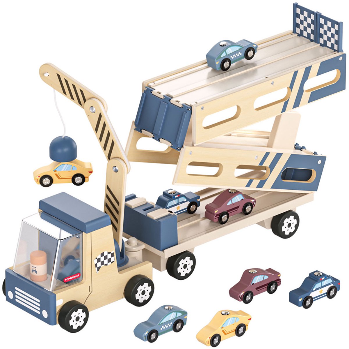 Topbright Autotransporter-Rennstrecke aus Holz