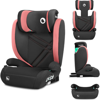 Lionelo Hugo i-Size – Autositz – 100–150 cm – Isofix-Gurt – verstellbare Kopfstütze – erweiterter Seitenschutz – Memory-Schaum – waschbare Polsterung – wächst mit Ihnen – bequemer Sitz – i-Size-Standard R129
