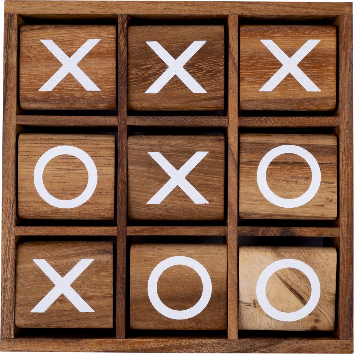 Engelhart XO Spin XL – 3-Gewinnt-Spiel aus Holz – Tic Tac Toe XL – strategisches Denkspiel – 2 Spieler –