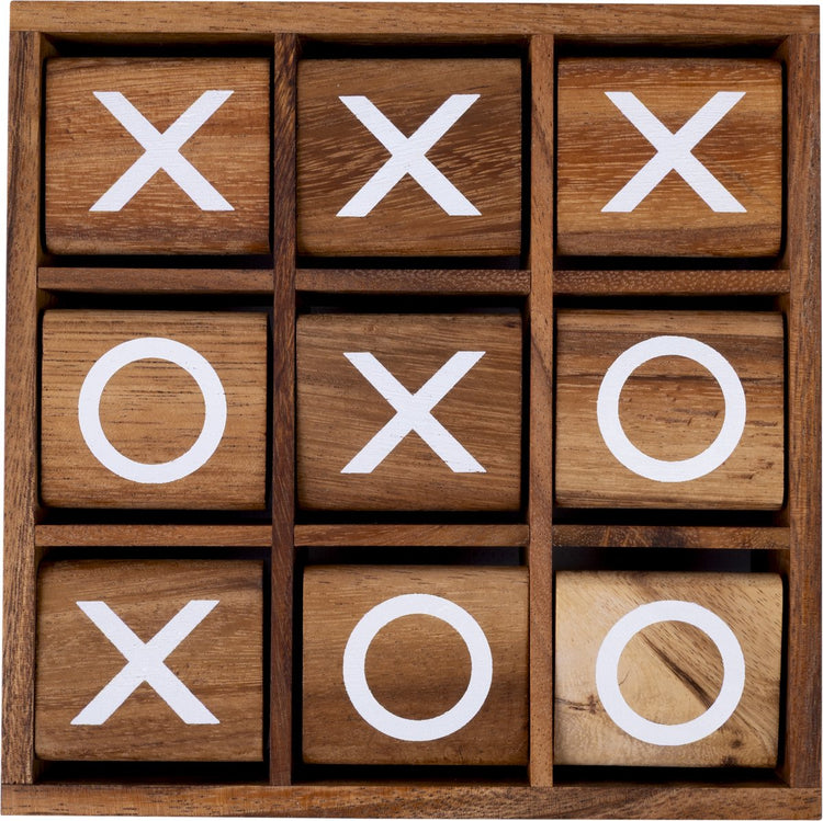 Engelhart XO Spin XL – 3-Gewinnt-Spiel aus Holz – Tic Tac Toe XL – strategisches Denkspiel – 2 Spieler –