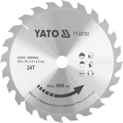 Yato Kreissägeblatt ø305 mm – 24 Zähne – Innendurchmesser 30 mm