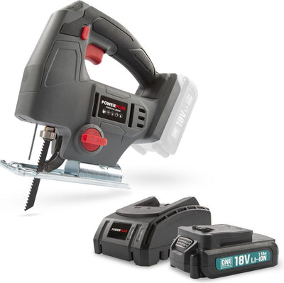 Powerplus powebjss1 Stichsäge - 18V - inkl. Batterie 18V 1,5Ah und Ladegerät - 1Acc.