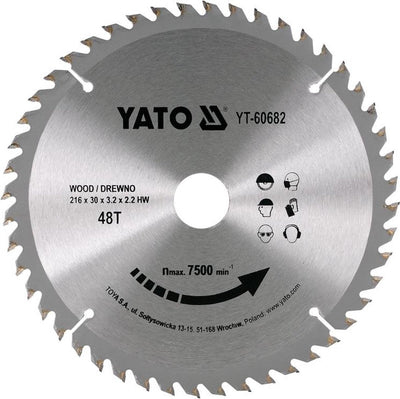 Yato Kreissägeblatt ø216 mm – 48t – Innendurchmesser – 30 mm