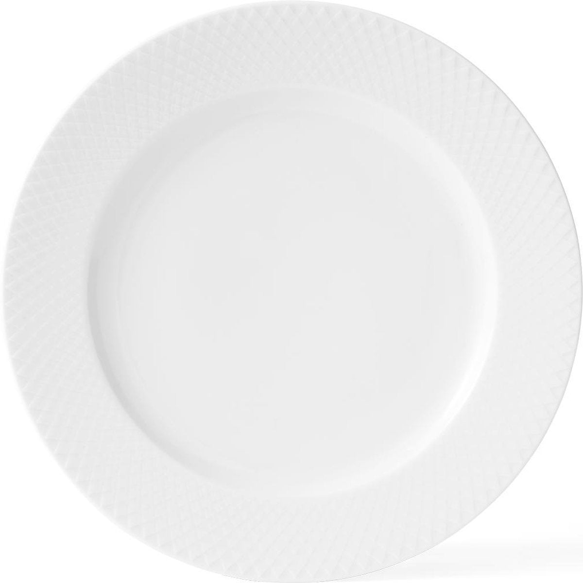 Lyngby Porzellan-Rhombe-Flachteller, 27 cm, weiß