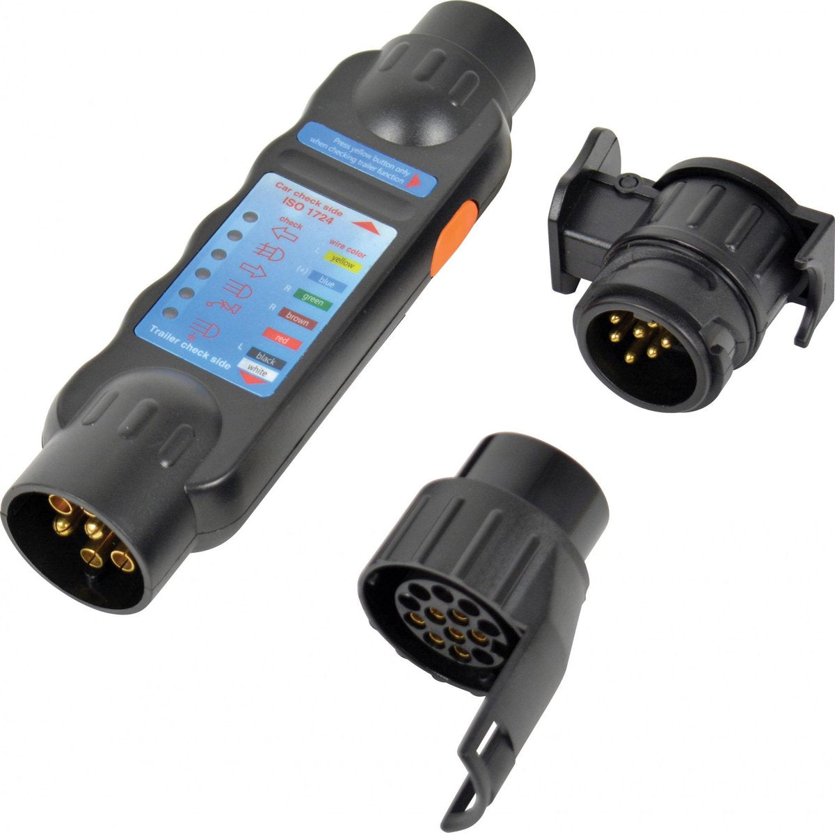 Steckertester mit 2 -Adapter 7 13 -Pin 12 Volt Schwarz