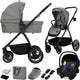 Lionelo Meril 3in1 Kinderwagen – Buggy – XL-Babywanne, Kinderwagen ADAC-zertifizierter Autositz – All-Terrain-Räder – komplettes Zubehörset – UPF50+