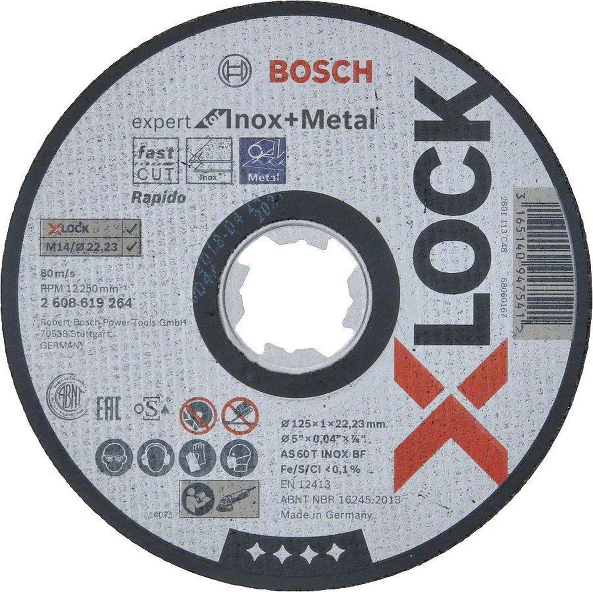 Bosch X-Lock Trennscheibe 125x1mm Edelstahl gerade