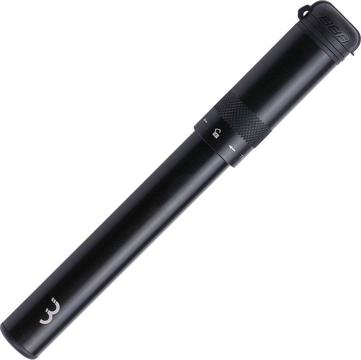 BBB Cycling Easyroad Mini-Fahrradpumpe Rennrad – kleine Fahrradpumpe mit Montagehalterung – Minipumpe mit maximalem Druck 9 bar – schwarz – 18,5 cm – BMP-49