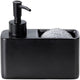 Wenko schwarzer Seifenspender mit Schwammhalter – 150 ml