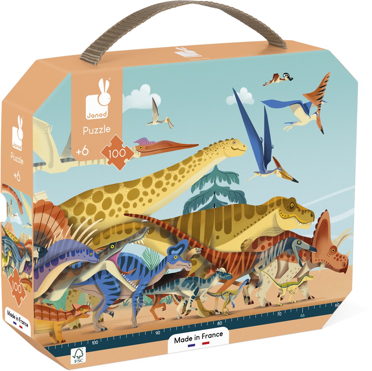 Janod - Dino - Panorama - Dino-Puzzle 100 Teile